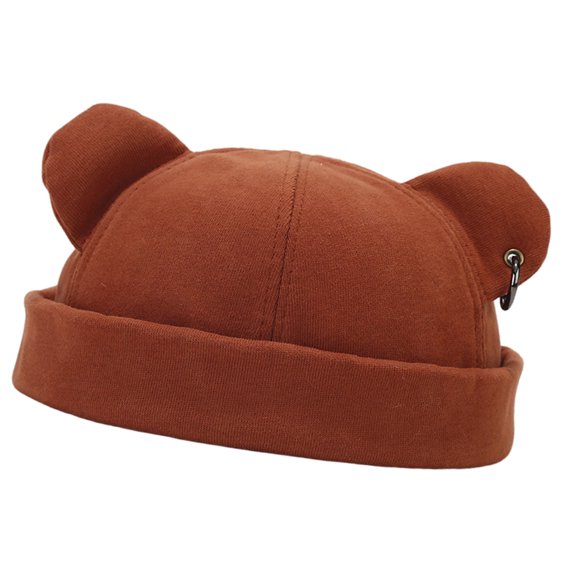 WINDLAND Japanese Bear Ear Beanies Hat for Hiphop Enthusiasts Nondeform Thickened Warm Skull Hat for Winter Autumn Adult Unisex