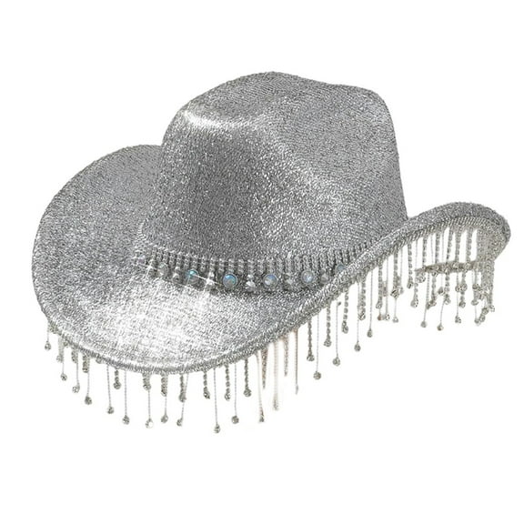 WINDLAND Jeweled Hat Heavy Crystal Cowboy Hats for Women Dancer Comedian Photo Props