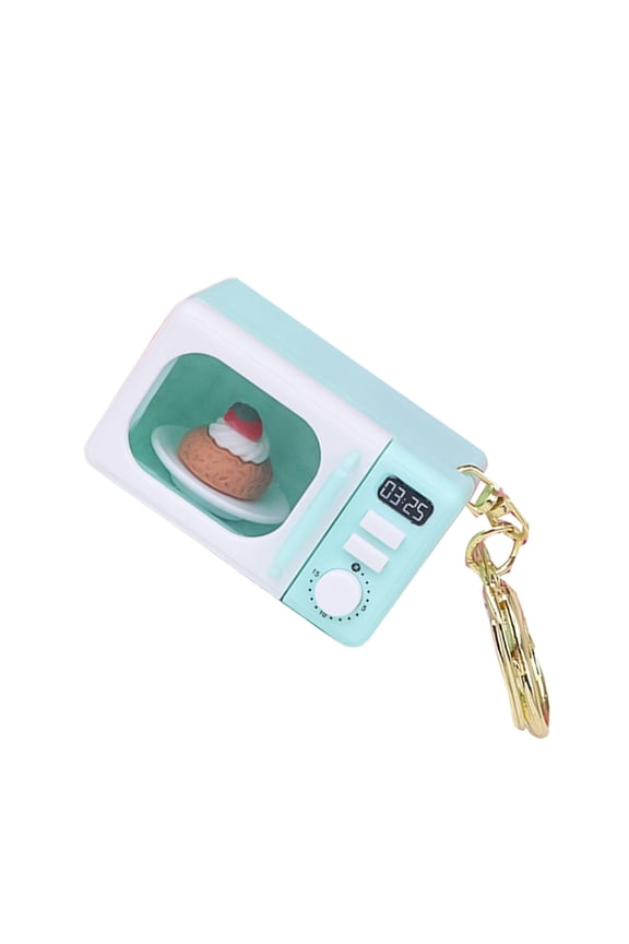 LED Light Up Microwave Keychain with Auditory Feature Lobster Clasp Design Key Decoration Toy for Outdoor Family Fun