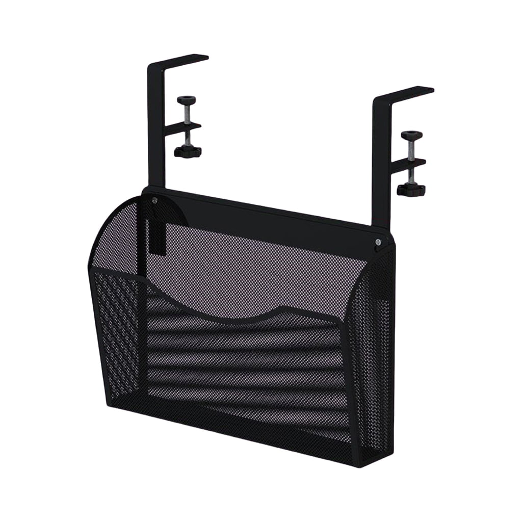 WINDLAND Large Capacity Under Desk Storage Basket Home and Office Desk Under Basket Organizers Easy Removal Hanging Holder Rack