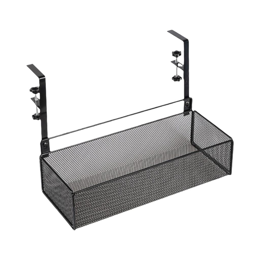 WINDLAND Large Capacity Under Desk Storage Basket Home and Office Desk Under Basket Organizers Easy Removal Hanging Holder Rack