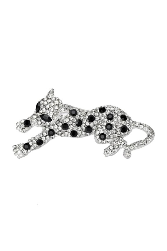 Leopard Alloy Lapel Pin Sparkling Rhinestones Stylish Fashion Brooch Jewelry
