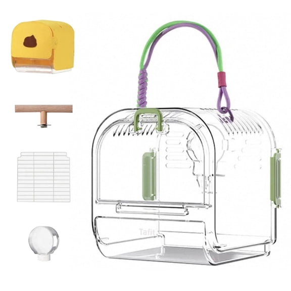 WINDLAND Light weight Pet Carriers Transparents Portable Bird Cage With Removable Tray