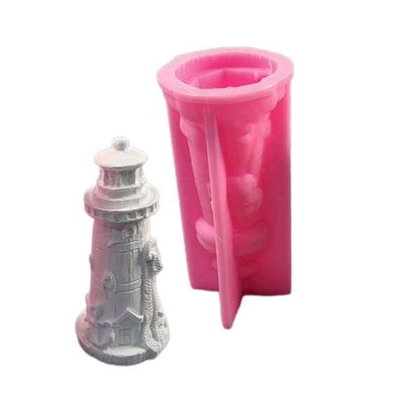 WINDLAND Lighthouse Statue Silicone Molds for Plaster Decoration Epoxy Resin Project