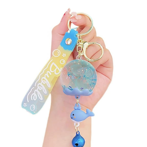 WINDLAND Elegant Charm Nighttime Glows Keychain With Florals and Sand Fashion Accessory