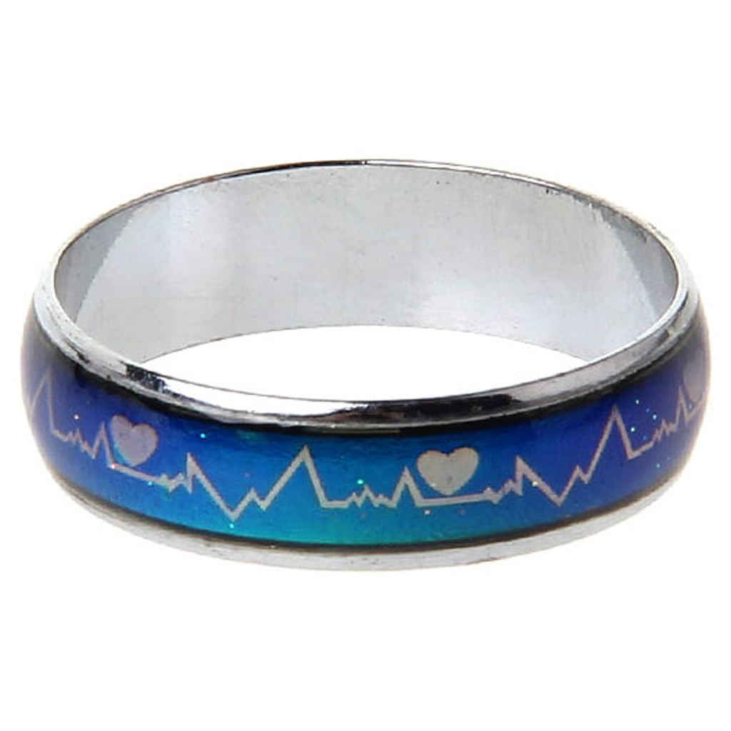 WINDLAND Color Temperature Changing Finger Rings Lovers Heartbeat Mood ...