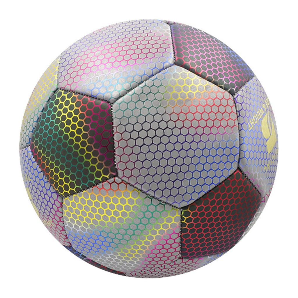 WINDLAND Luminously Colorful Soccer Balls Reflective Football Glowing Standard Size Soccer for Indoor And Outdoor Training