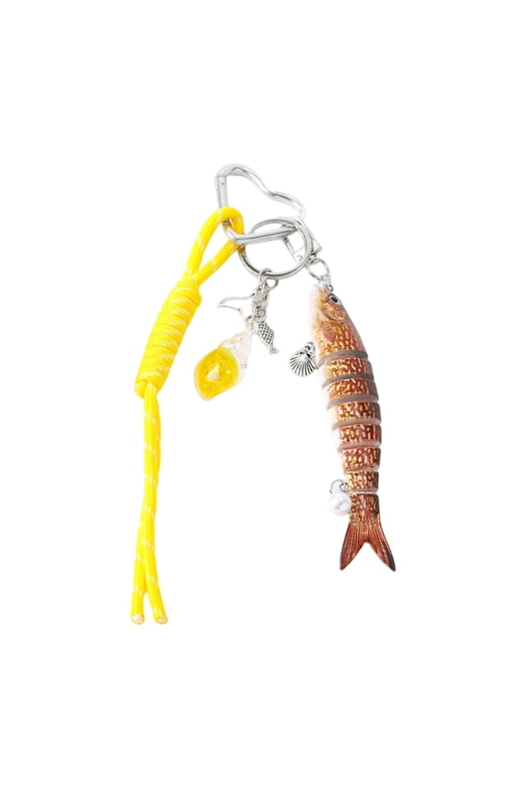 Lure Inspired Keychain Flexible Multi Joint Fish Keyring For Outdoor Enthusiasts ABS Plastic Key Holder Accessory