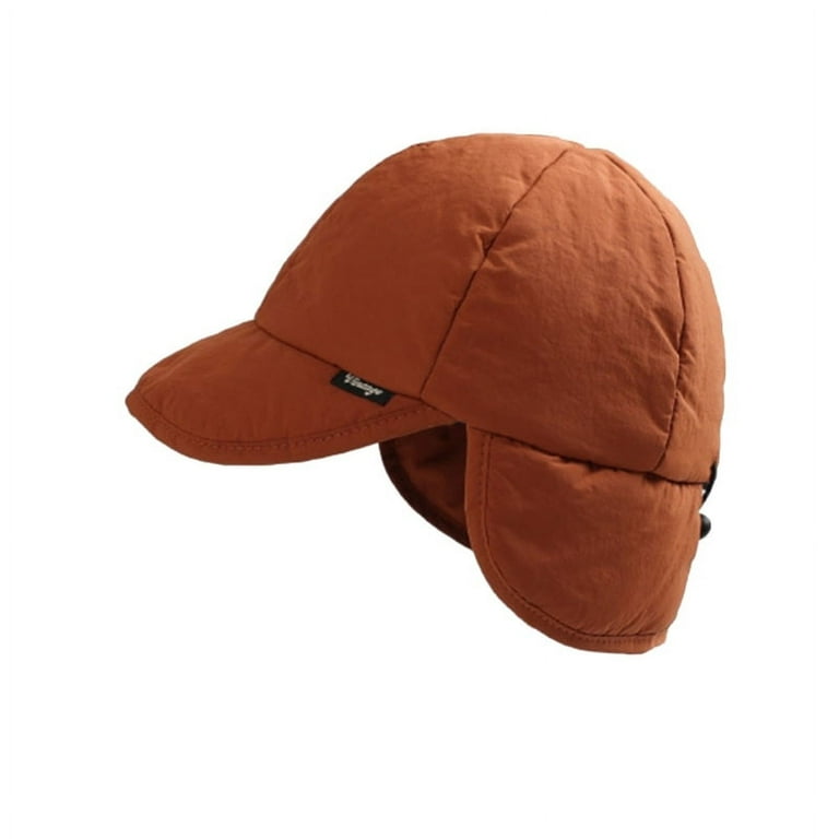 WINDLAND Men Trapper Hat Versatile Down Hat Bomber Hat Simple Solid Color Accessory