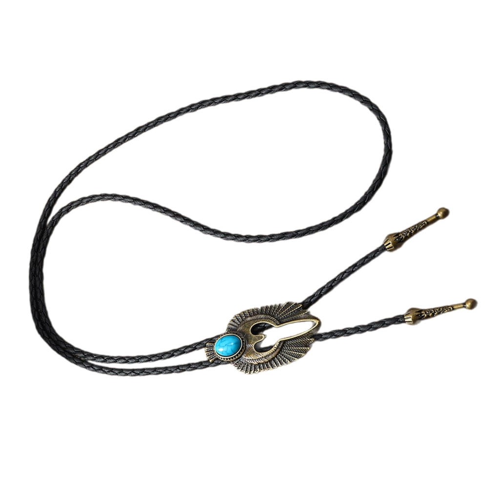 WINDLAND Mens American Bolo Tie Vintage Western Metal Eagle Bird Stone