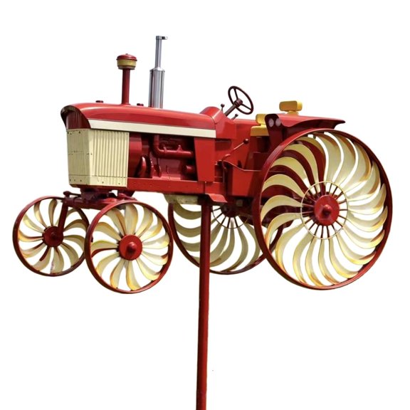 WINDLAND Metal Farm Vehicle Wind Wheel Yard Stake for Lawn Piece Display