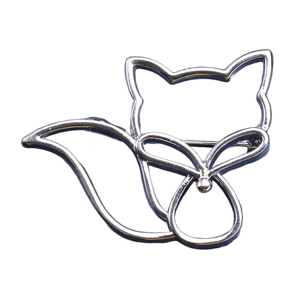 WINDLAND Elegant Clothing Jewelry Metal Hollow Foxes Brooch Pin Badges Alloy Texture