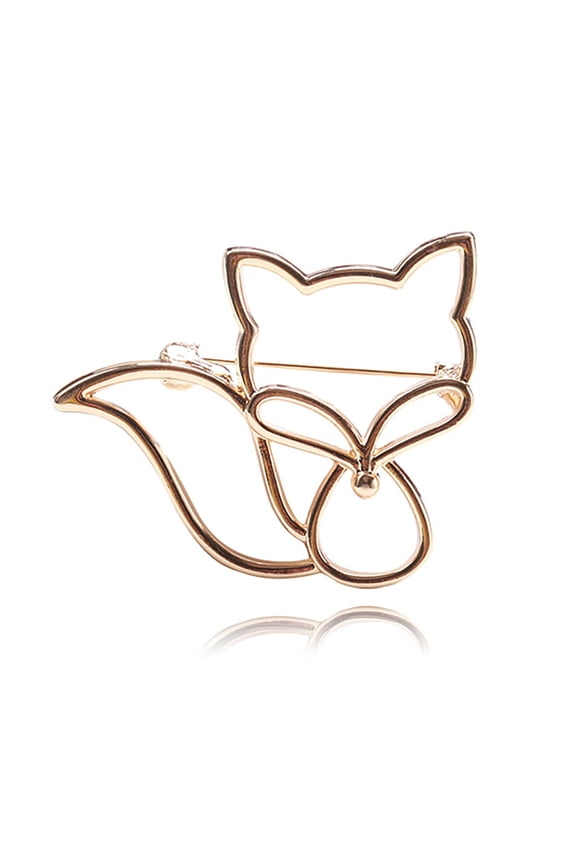 Elegant Clothing Jewelry Metal Hollow Foxes Brooch Pin Badges Alloy Texture