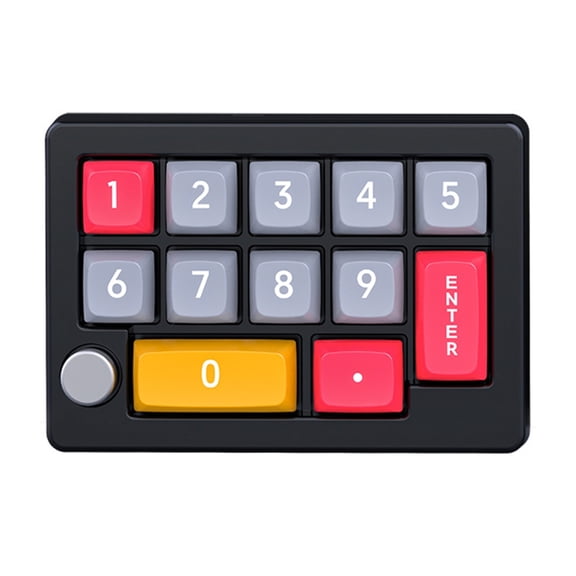 WINDLAND Ergonomic 13Key Numeric Keypad with Customizable Buttons Progammable Keyboard