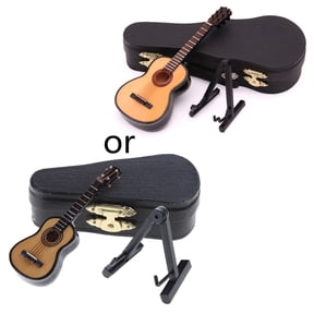 WINDLAND Mini Guitar Replica Musical Instrument Collectible Dollhouse Model Home Decors