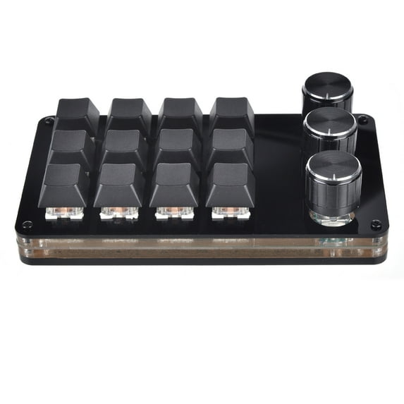 WINDLAND Programmable Gaming Keyboard with 12 Keys and 3 Knobs Mechanical Keypad