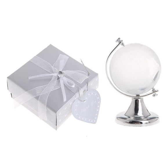 WINDLAND Mini Round Earth Globe World Map Crystal Glass Clear Stand Desk Decoration Gifts