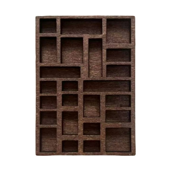 WINDLAND Portable Wooden Storage Box Miniature Handmade Jewelry Holder Pocket Sized Crystal Display Shelf for Collectors