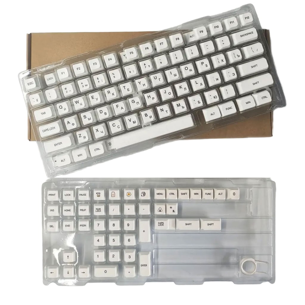 WINDLAND Keycaps 120Keys Minimalist White Multiple Languages Keycap Sublimations XDA