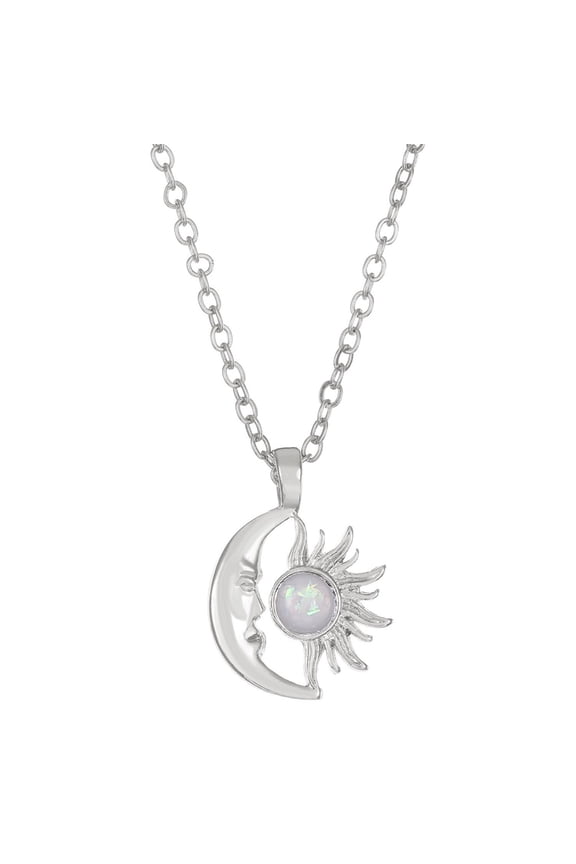 Chic Alloy Sun Moon Pendant Necklace Chic Clavicular Chain Charm for Gathering