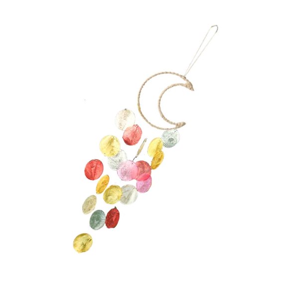 WINDLAND Moon Capiz Shell Windchimes Mobile Windchime Soft Tune for Indoors