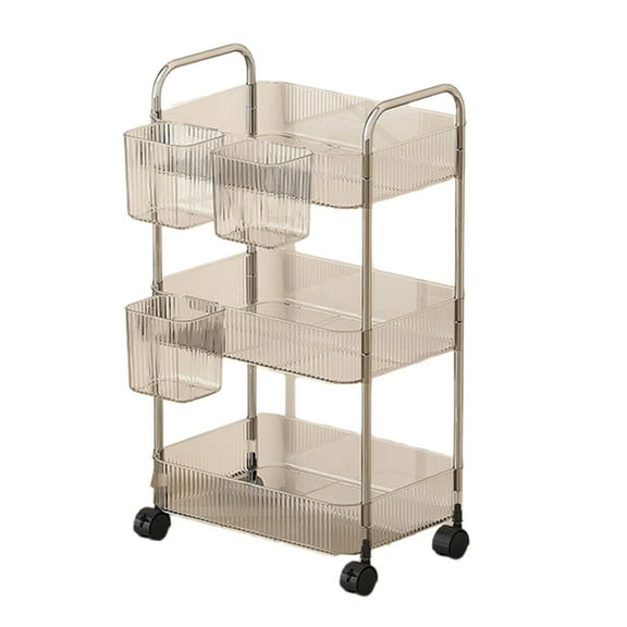 WINDLAND Multi Layer Clear Rolling Cosmetic Organizers Mobile Storage Cart For Bedroom Bathroom Makeup Essential