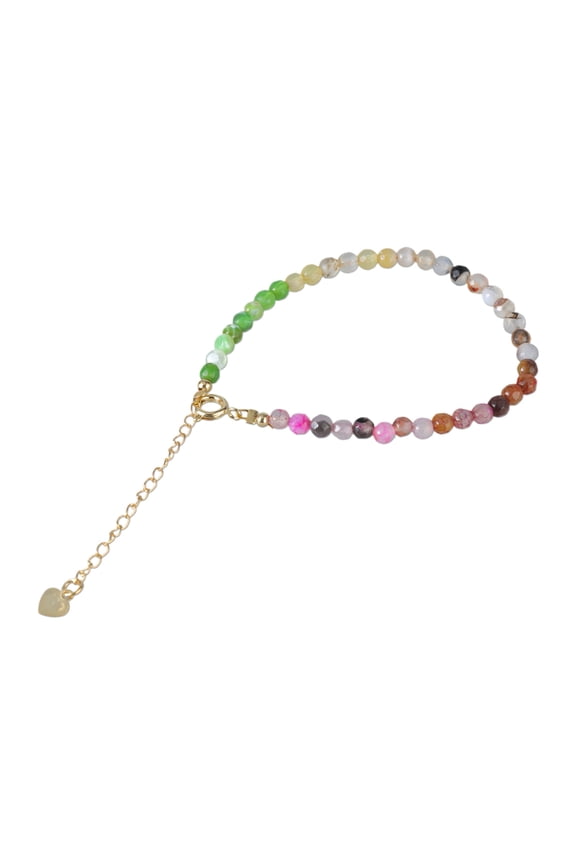 Multicolor Beads Bangle Crystal Bracelet 2mm Gradient Color Wrist Jewelry Small Beaded Bracelets for Daily