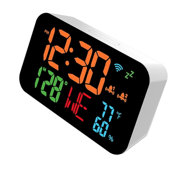 WINDLAND Multifunction LED Desk Clock with WiFi Connecting 2 Alarm Temperature Humidities