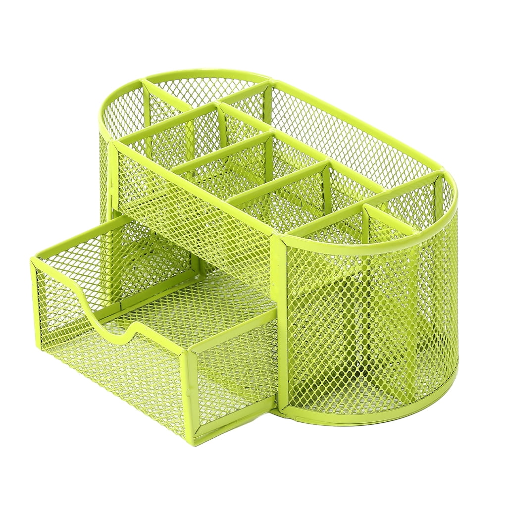 Multifunctional Desk Organisers Pen Holder with 8 Compartments and Sliding Drawer for Pen, Staplers, Notes Paper, Marker