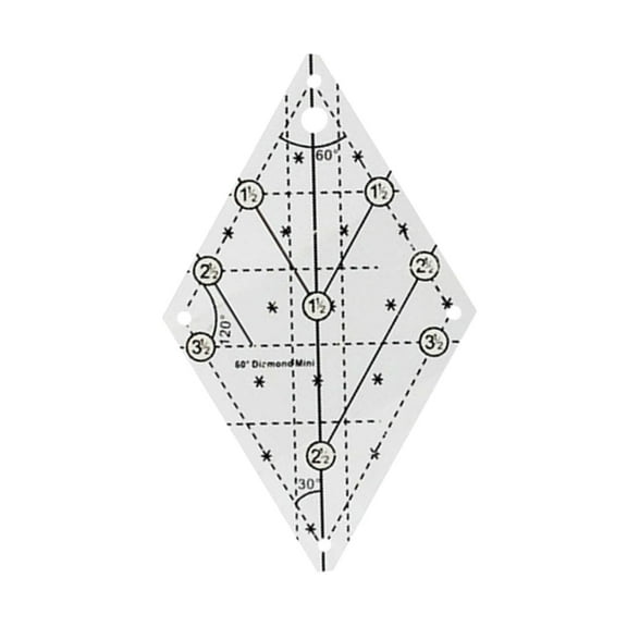 WINDLAND Multifunctional Sewing Ruler Fabric Cutting Ruler Acrylic Quilters Ruler 60 Degree Quilting Template Ruler