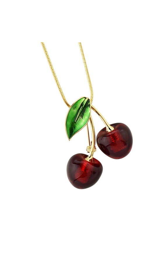 Multifuntional Cherry Shape Necklace Sweater Accessory Elegant Female Jewelry