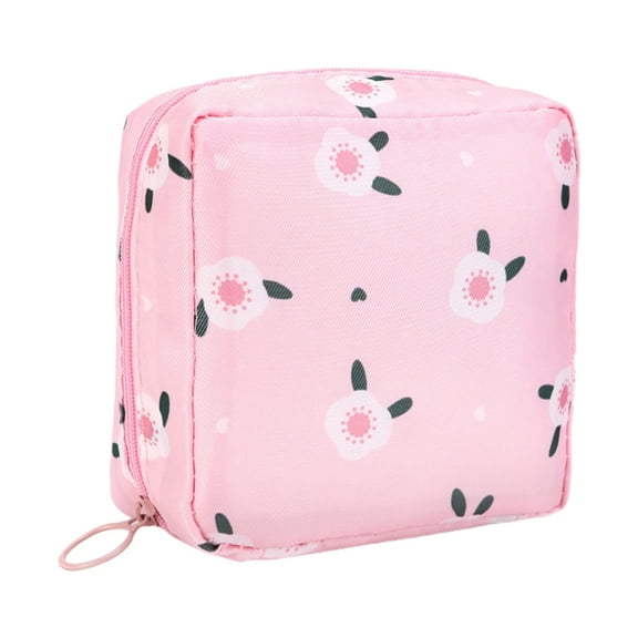 WINDLAND Multiple Compartment Feminine Hygiene Storage Bag With Zippered Privacy Closure