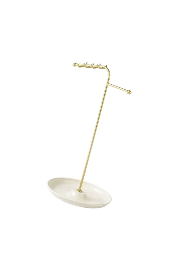 Multipurpose Metal Necklace and Bracelet Organizers Clear Jewelry Stand with Hanging Rack Home Accessory Decoration