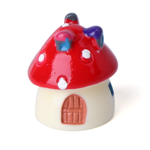 WINDLAND Mushroom House Figurine Miniature Resin Crafts Statue Plant Pot Fairy Decoration