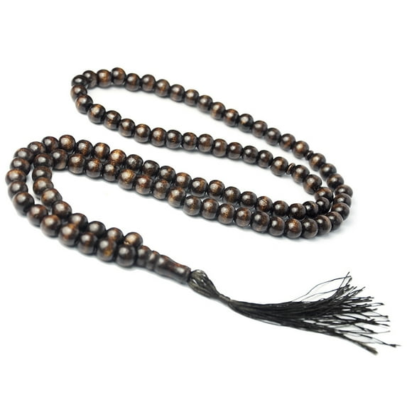 WINDLAND Handcrafted Holding Rosary 8mm 99 Beads Prayer Beads with Bead Stops Muslims Wood Beads Religious Jewelry for Unisex