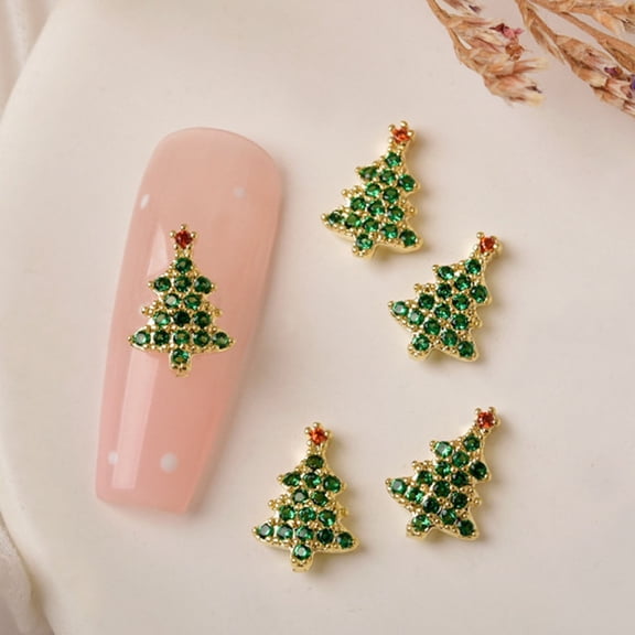 WINDLAND Nail Charms Snowflake Nail Art Rhinestones Metal Nail Studs Christmas Nail Decor