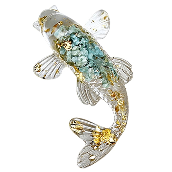 WINDLAND Natural Crystal Gravel Fish Shape Ornaments Decorative Mini Figurines Desktop Statue for Home Office Decorations