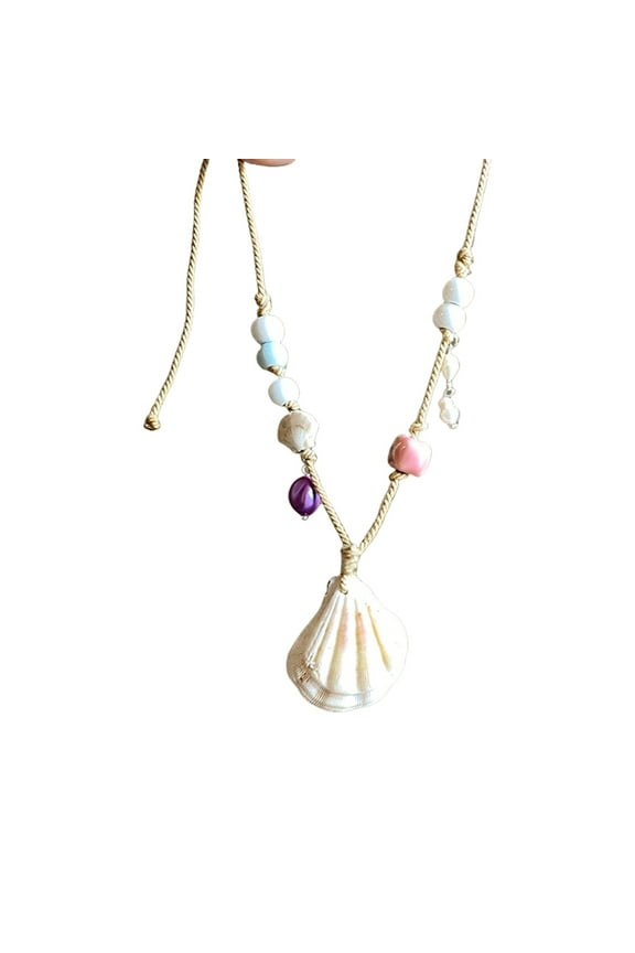 Natural Shell Beaded Necklace Neckchain for Summer Beach Vacation Jewelry Gift