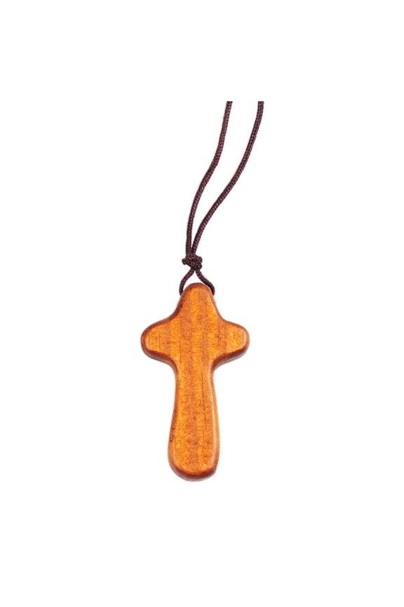 Catholic Wood Cross Pendant Necklace for Women Men Fashion Wooden Cross Chokers