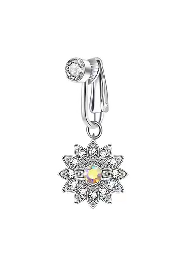 Versatile Belly Button Clip No Piercing Zirconia Navel Ring Accessories for Her
