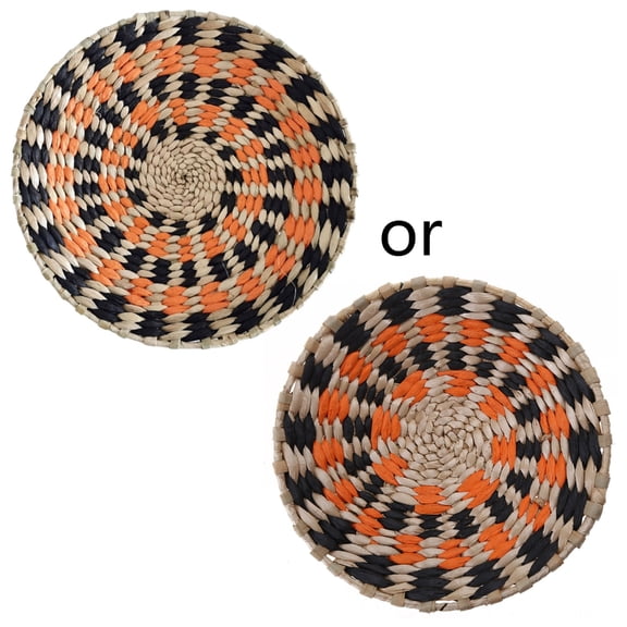 WINDLAND Nordic Straw Woven Wall Decor Round Plate for Creative Wall Decor Ornament for Home Bedroom Living Room Decoration