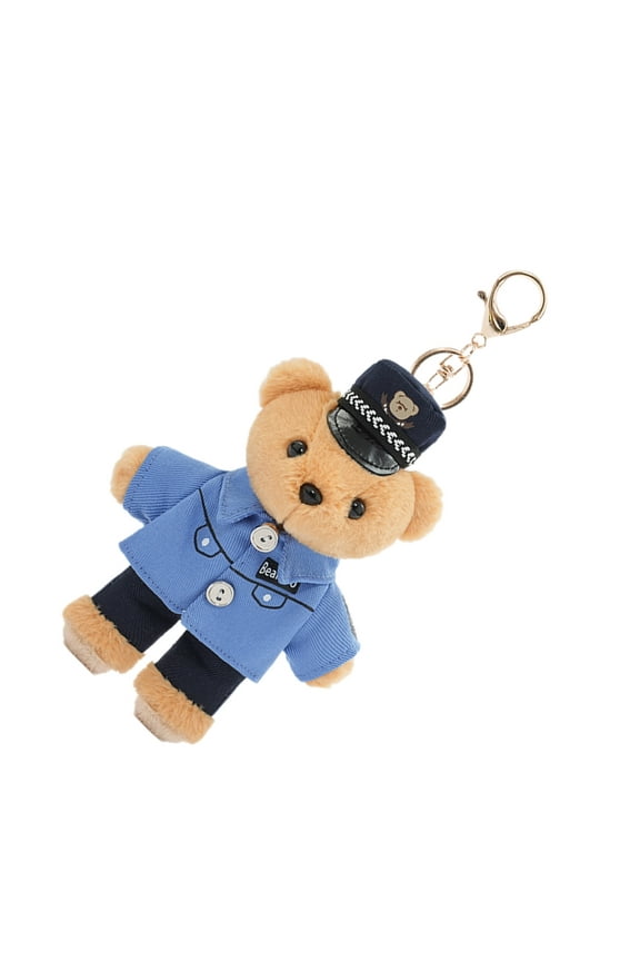 Adorable Policeman Bear Key Rings Versatile Polices Bear Key Chain Accessory Trendy Bear Pendant Keyrings Ornament