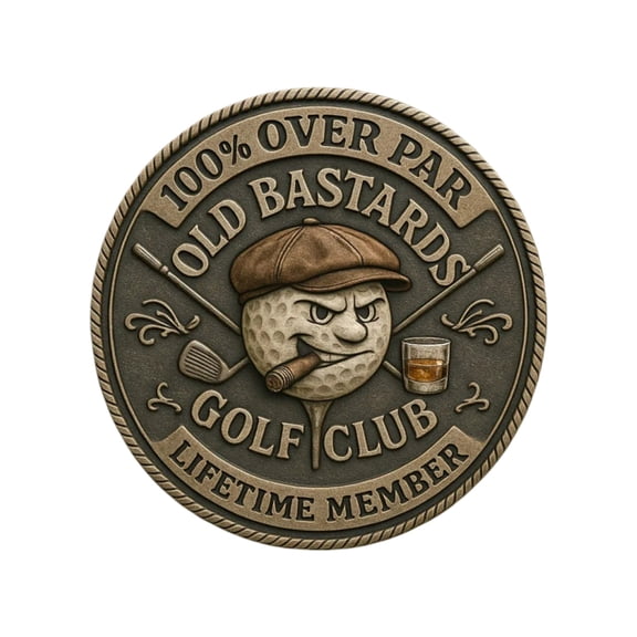 WINDLAND Over Par Old Bastards Golf Coin Humorous Golfer Gift,Novelty Golf Ball Marker