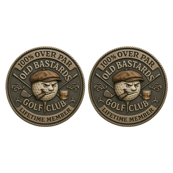 WINDLAND Over Par Old Bastards Golf Coin Humorous Golfer Gift,Novelty Golf Ball Marker