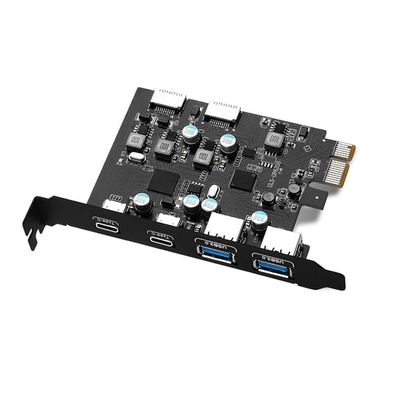 WINDLAND PCIE to USB 6 Port 2X USB 3.0 2X USB A Expansion Card for Desktop PC Host Card PCIE Internal USB Converters