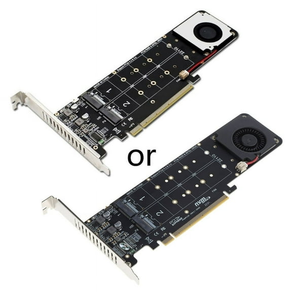 WINDLAND PCIe X16 to for M.2 M-key NVME x4 SSD Adapter for RAID Array Fast Expansion Transfer Split Card 14000+Mb/s Support 2U Se