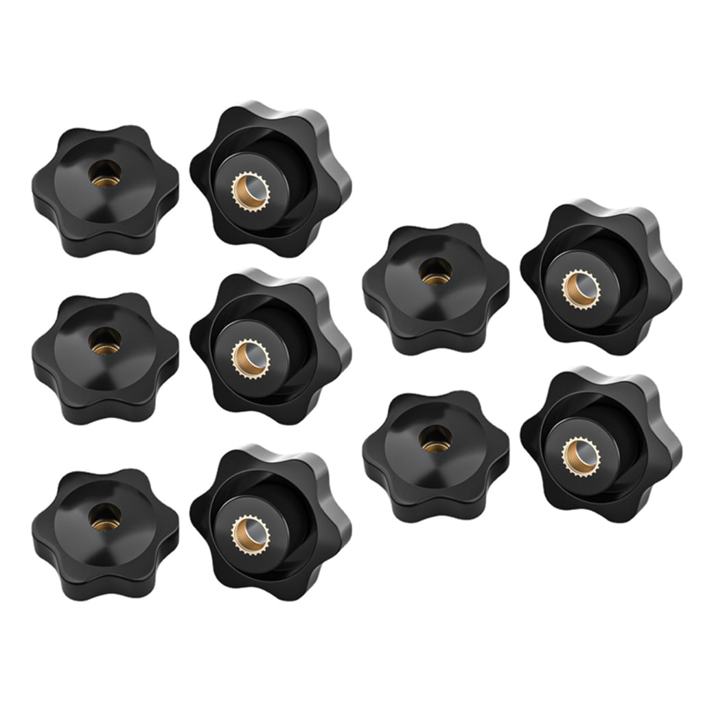 WINDLAND Pack of 10 Black Thumb Nuts Various Sizes Star Mechanical