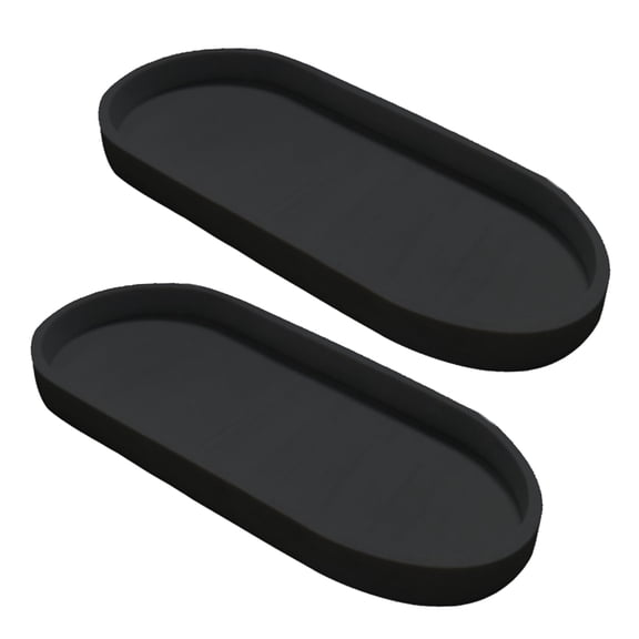 WINDLAND Pack of 2 Oval Shaped Bathroom Storage Tray Nonslip Surfaces Cosmetic Organizers