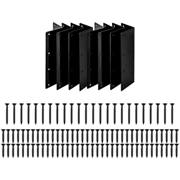 WINDLAND Pack of 4 Metal Garden Bed Corner Brackets Rustproof Stackable Raised Drill Frame with Rounded Edges for