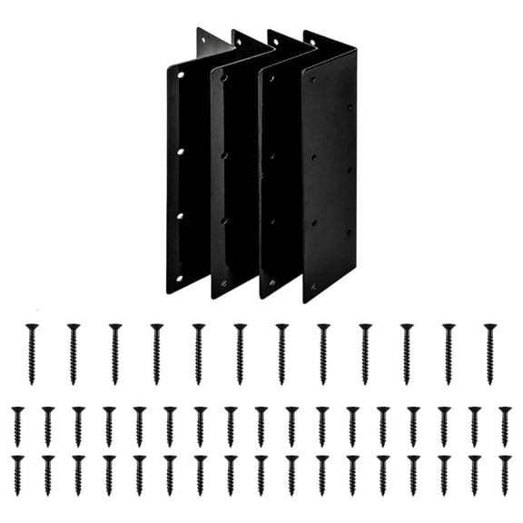 WINDLAND Pack of 4 Metal Garden Bed Corner Brackets Rustproof Stackable Raised Drill Frame with Rounded Edges for